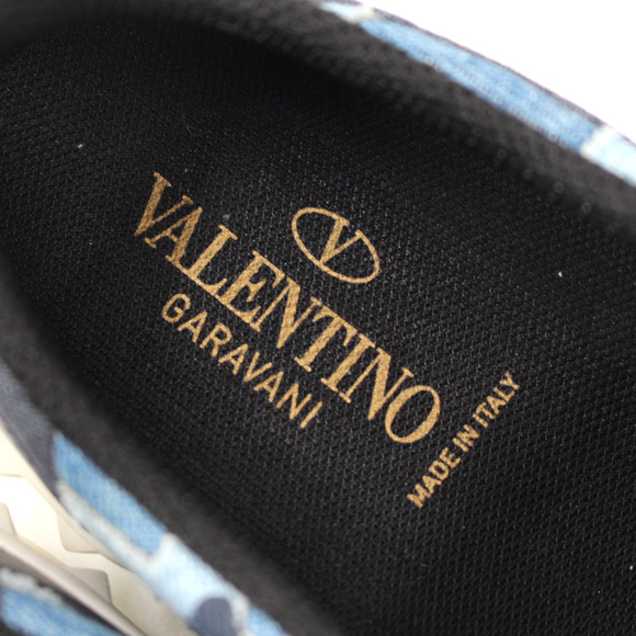 Valentino Garavani Blue Denim Star Patchwork Skate Sneakers 36 Navy Leather Shoe - Picture 4 of 8